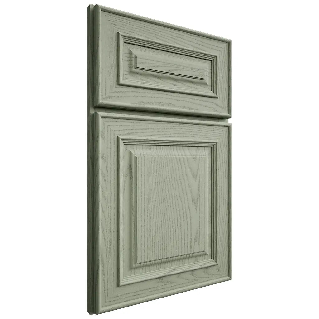 Shiloh Cabinetry Full Overlay Portland Red Oak Plain Cut Moss Door