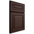 Shiloh Cabinetry Full Overlay Portland Walnut Plain Cut Bison Door