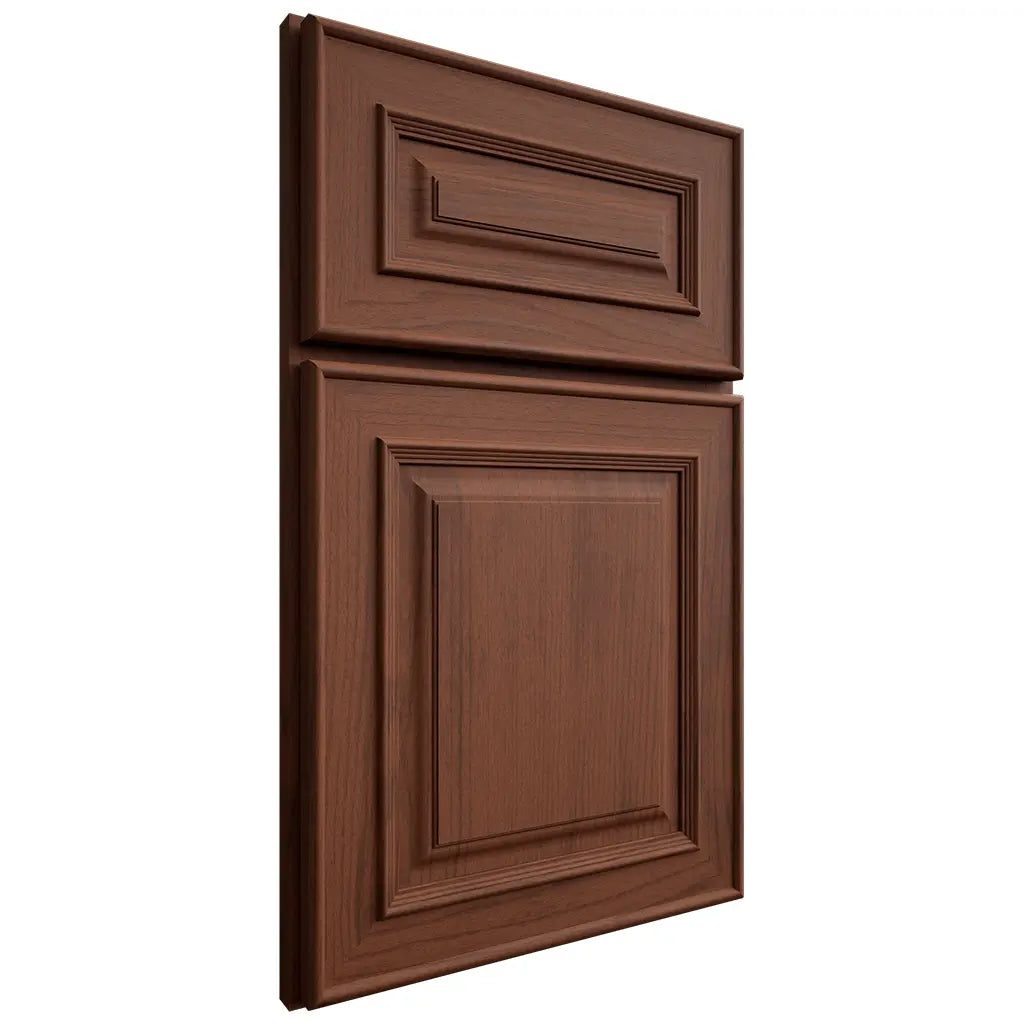 Shiloh Cabinetry Full Overlay Portland Walnut Plain Cut Rye Door