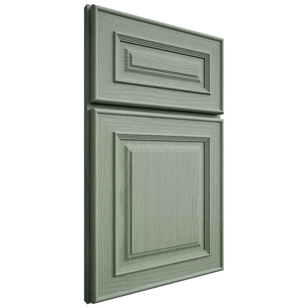 Shiloh Cabinetry Full Overlay Portland White Oak Plain Cut Moss Door