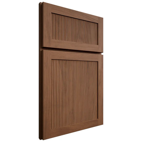 Shiloh Cabinetry Full Overlay Reeded Malibu Alder Plain Cut Cola Door