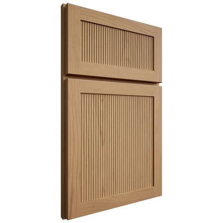 Shiloh Cabinetry Full Overlay Reeded Malibu Alder Plain Cut Natural Door