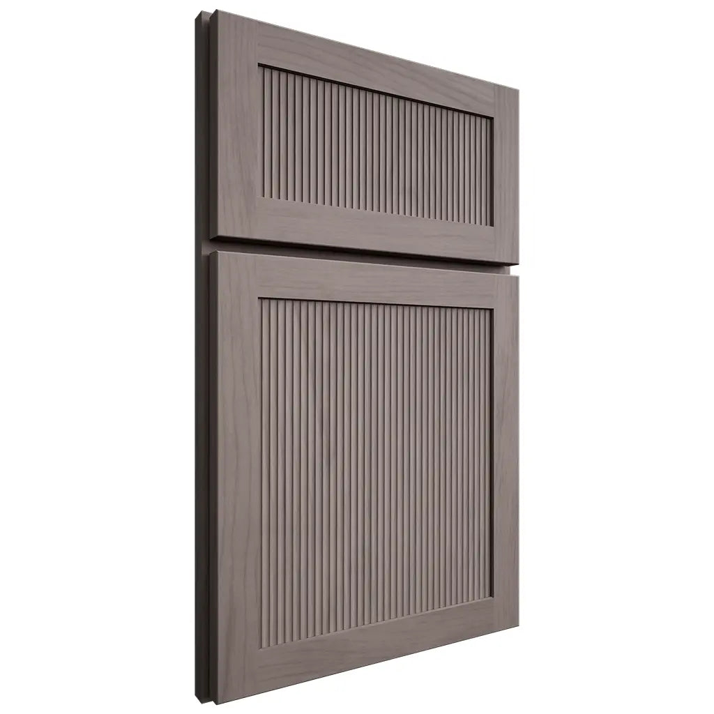 Shiloh Cabinetry Full Overlay Reeded Malibu Alder Plain Cut Stonehenge Door