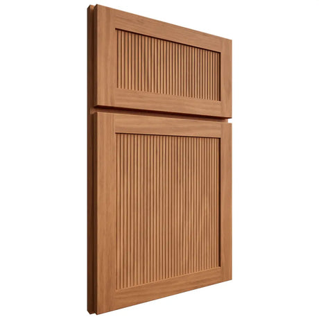 Shiloh Cabinetry Full Overlay Reeded Malibu Cherry Plain Cut Medium Door