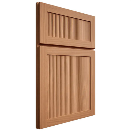 Shiloh Cabinetry Full Overlay Reeded Malibu Cherry Plain Cut Natural Door