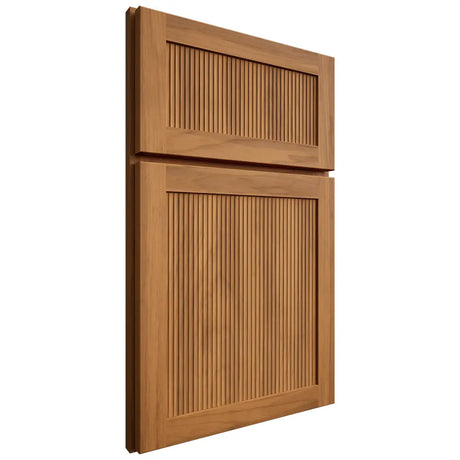 Shiloh Cabinetry Full Overlay Reeded Malibu Hickory Plain Cut Medium Door