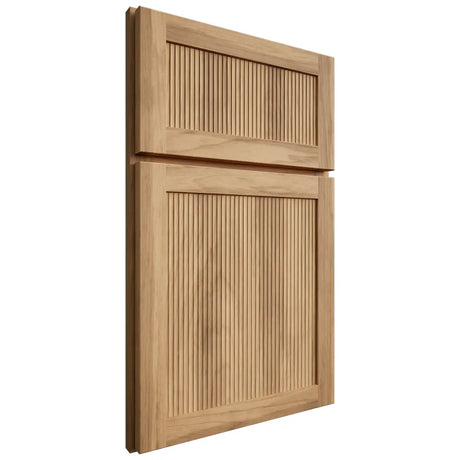 Shiloh Cabinetry Full Overlay Reeded Malibu Hickory Plain Cut Natural Door