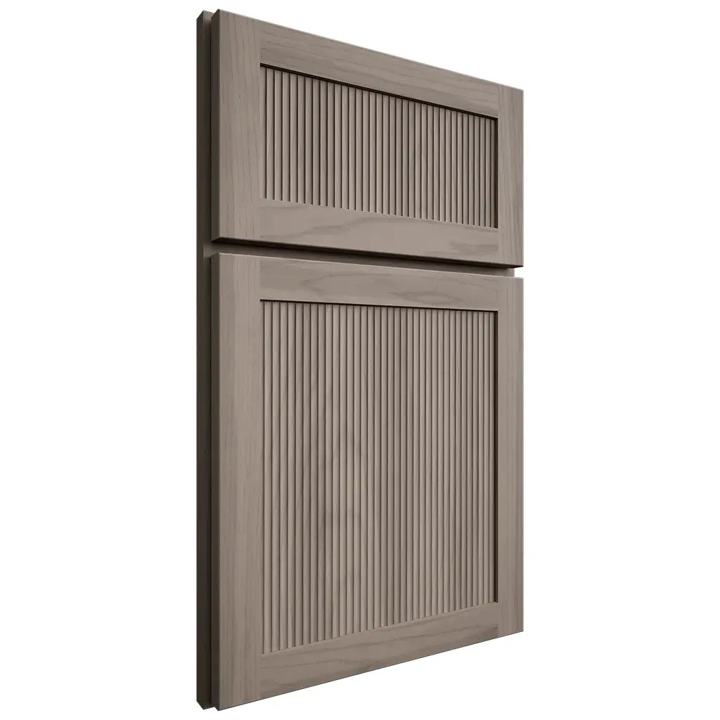 Shiloh Cabinetry Full Overlay Reeded Malibu Hickory Plain Cut Sterling Door
