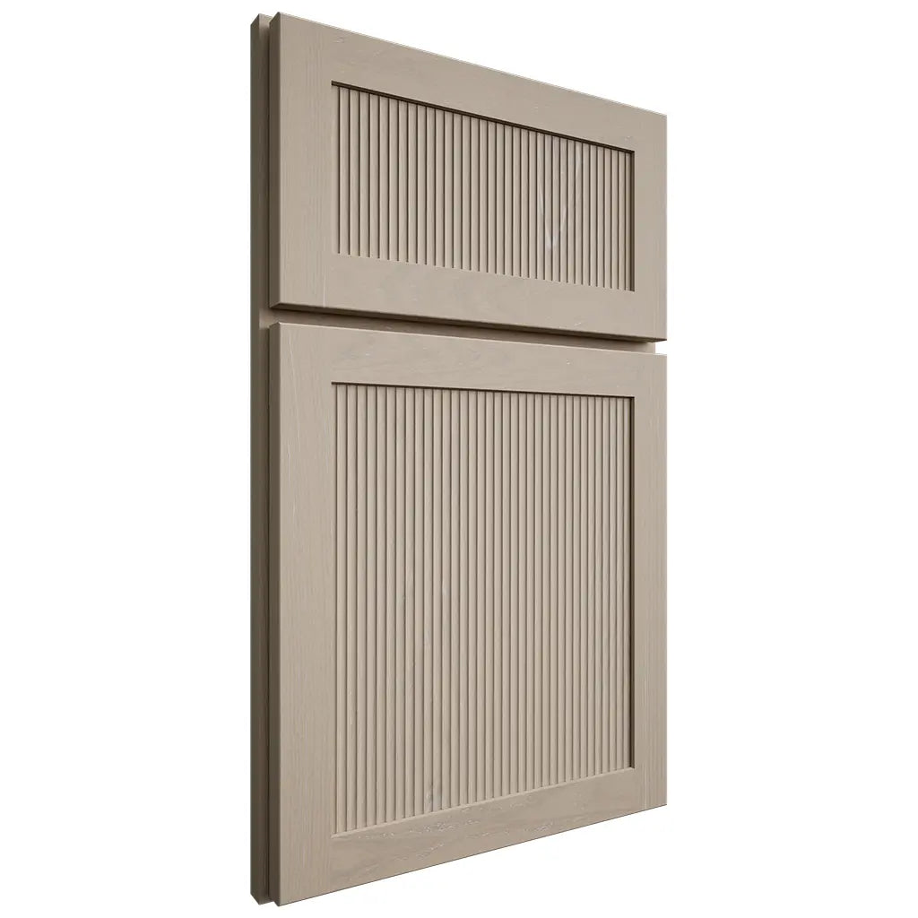 Shiloh Cabinetry Full Overlay Reeded Malibu Maple Plain Cut Pebble Door