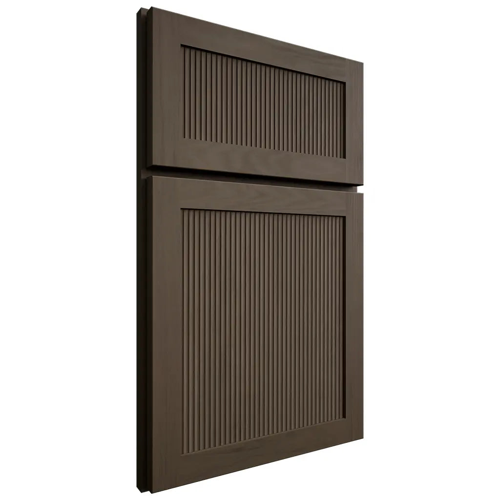 Shiloh Cabinetry Full Overlay Reeded Malibu Maple Plain Cut Perfect Brown Door