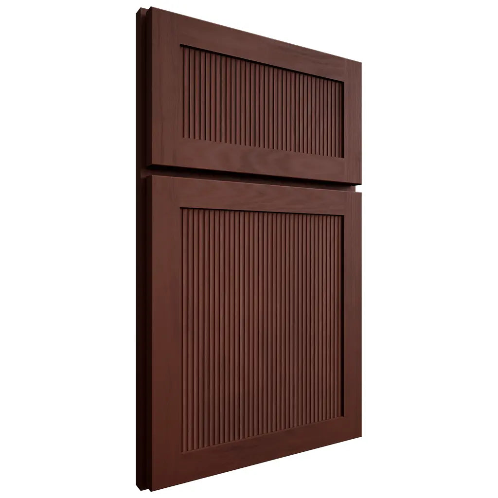 Shiloh Cabinetry Full Overlay Reeded Malibu Maple Plain Cut Sable Door