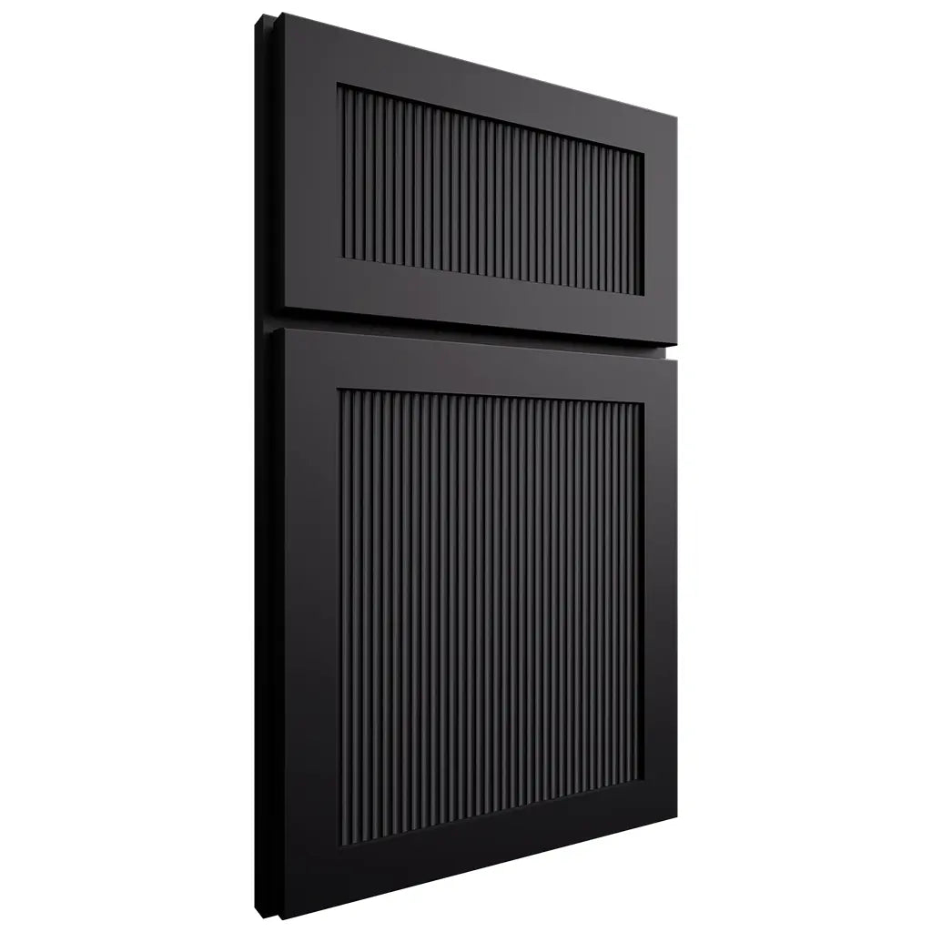 Shiloh Cabinetry Full Overlay Reeded Malibu Paintable Black Door