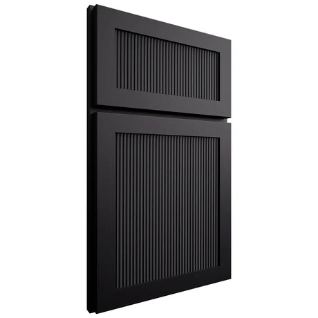 Shiloh Cabinetry Full Overlay Reeded Malibu Paintable Black Door