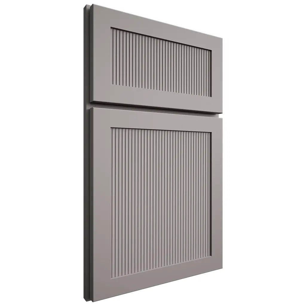 Shiloh Cabinetry Full Overlay Reeded Malibu Paintable Dovetail Gray Door