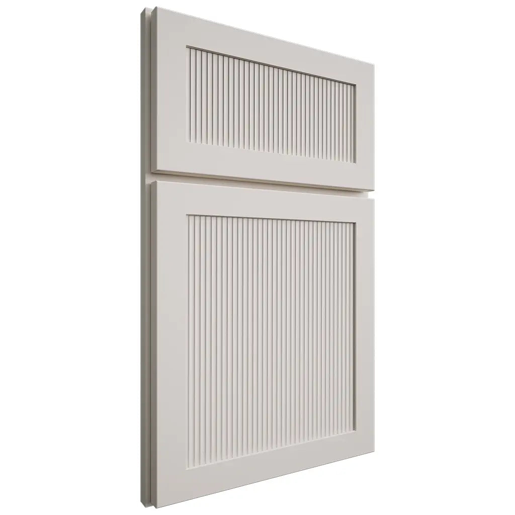 Shiloh Cabinetry Full Overlay Reeded Malibu Paintable Eggshell Door