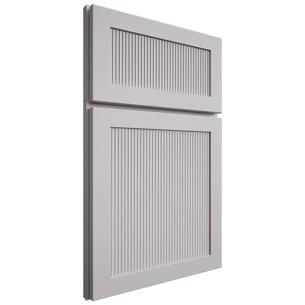 Shiloh Cabinetry Full Overlay Reeded Malibu Paintable Light French Gray Door
