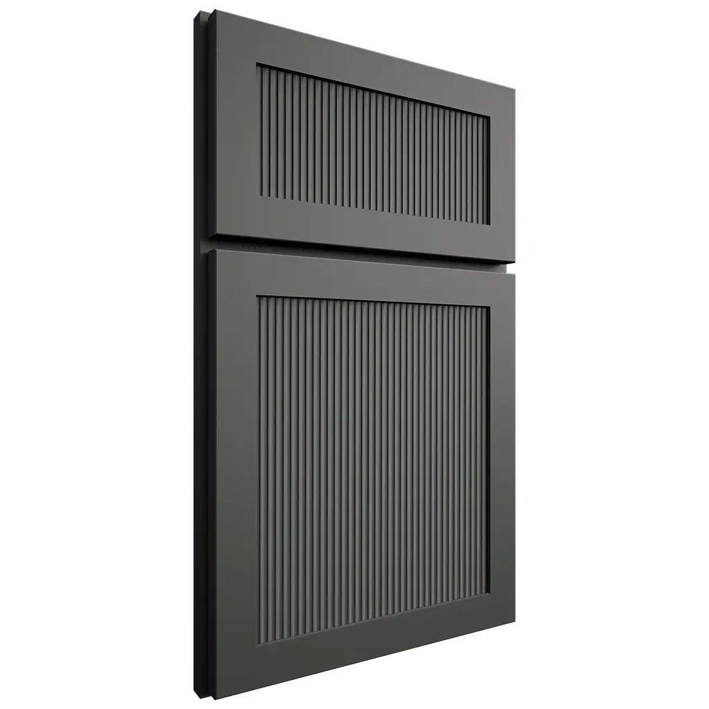 Shiloh Cabinetry Full Overlay Reeded Malibu Paintable Pewter Green Door