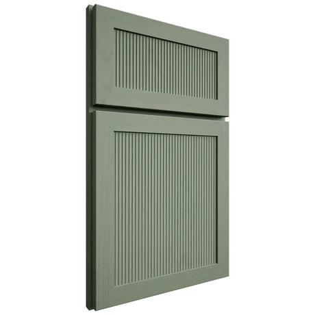 Shiloh Cabinetry Full Overlay Reeded Malibu Poplar Plain Cut Moss Door