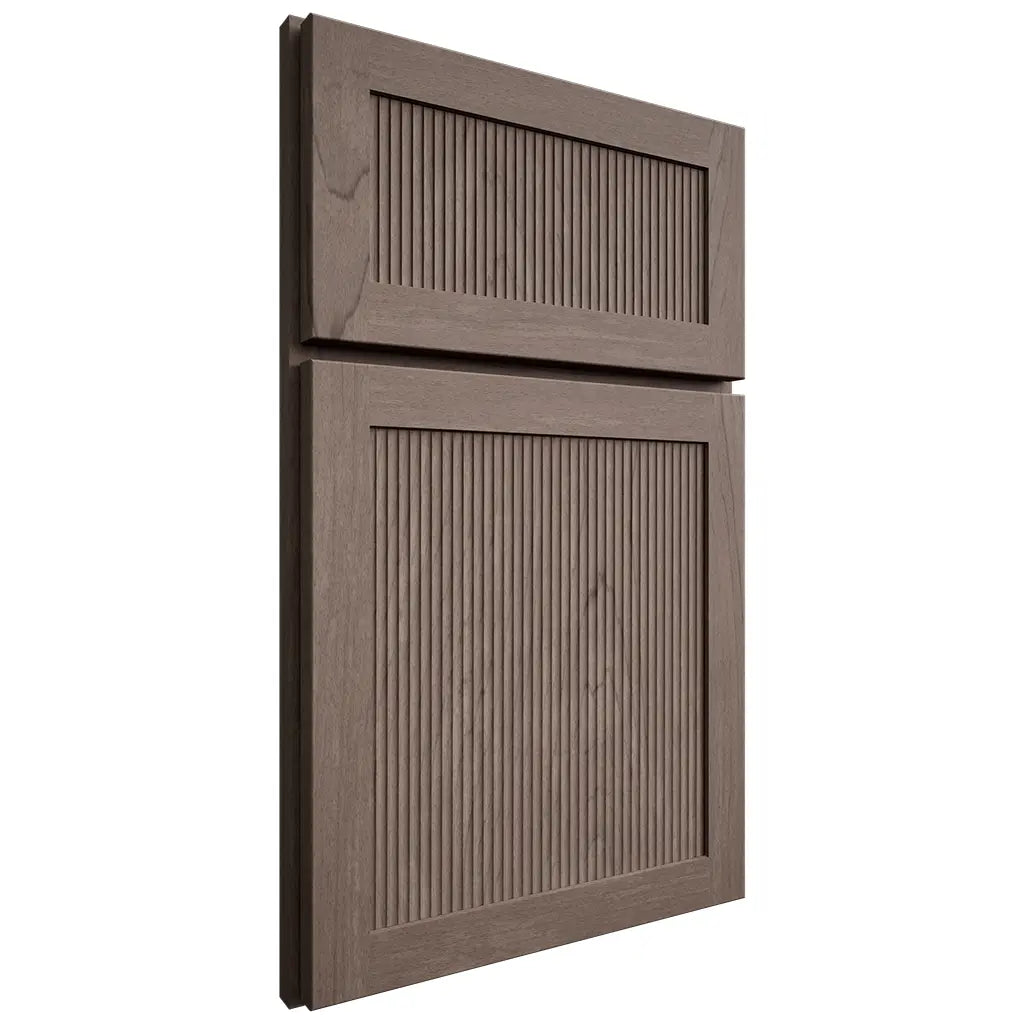 Shiloh Cabinetry Full Overlay Reeded Malibu Poplar Plain Cut River Rock Door