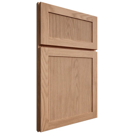 Shiloh Cabinetry Full Overlay Reeded Malibu Red Oak Plain Cut Natural Door