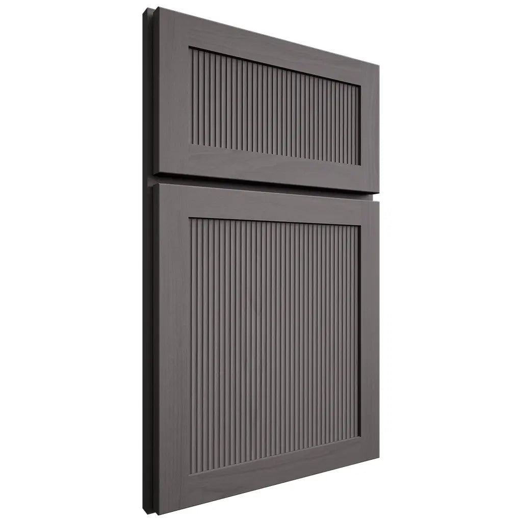 Shiloh Cabinetry Full Overlay Reeded Malibu Walnut Plain Cut Cadet Door