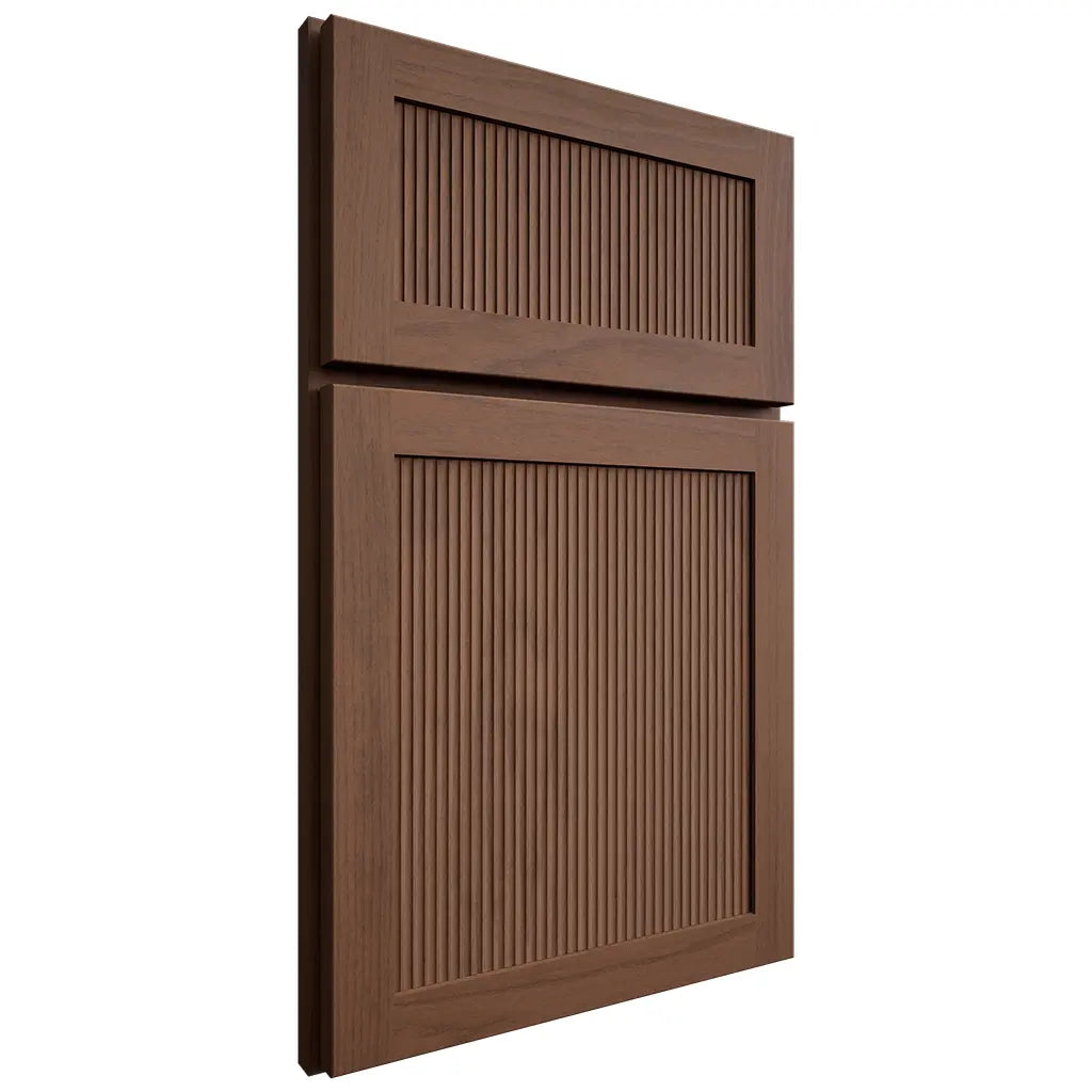 Shiloh Cabinetry Full Overlay Reeded Malibu Walnut Plain Cut Natural Door