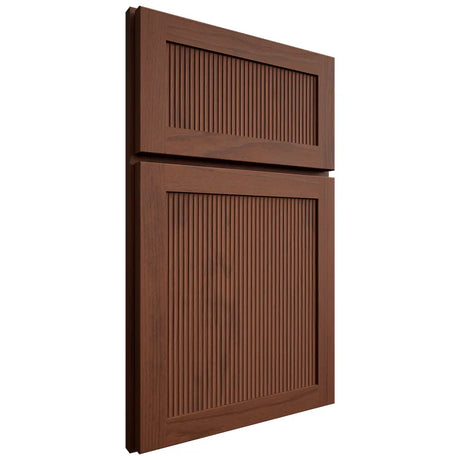 Shiloh Cabinetry Full Overlay Reeded Malibu Walnut Plain Cut Rye Door