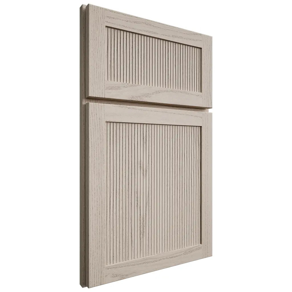 Shiloh Cabinetry Full Overlay Reeded Malibu Walnut Plain Cut Seagull Door