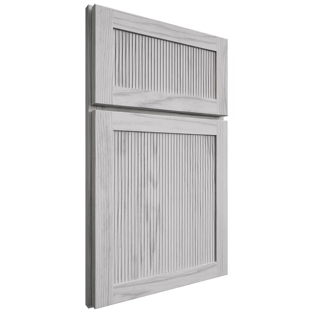 Shiloh Cabinetry Full Overlay Reeded Malibu Walnut Plain Cut Stratus Door