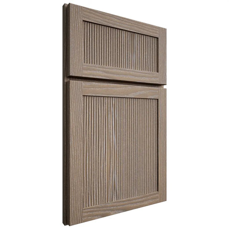 Shiloh Cabinetry Full Overlay Reeded Malibu White Oak Plain Cut Almond Door