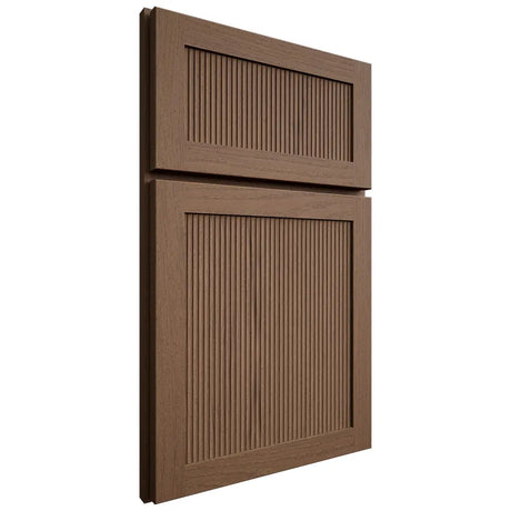 Shiloh Cabinetry Full Overlay Reeded Malibu White Oak Plain Cut Autumn Door