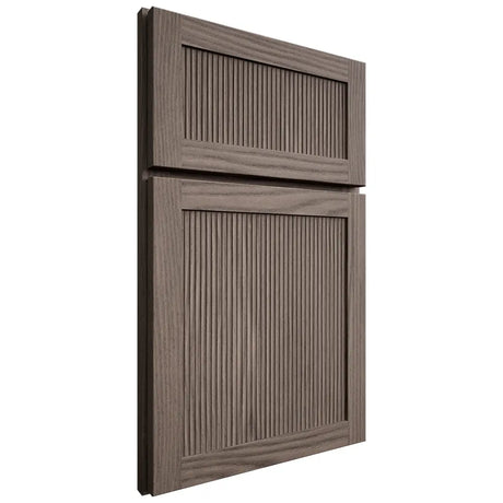 Shiloh Cabinetry Full Overlay Reeded Malibu White Oak Plain Cut Clay Door