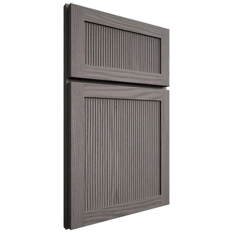 Shiloh Cabinetry Full Overlay Reeded Malibu White Oak Plain Cut Flagstone Door