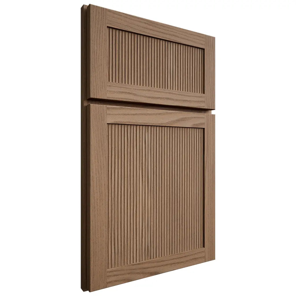 Shiloh Cabinetry Full Overlay Reeded Malibu White Oak Plain Cut Medium Door