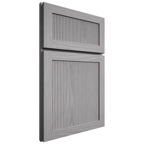 Shiloh Cabinetry Full Overlay Reeded Malibu White Oak Plain Cut Stratus Door