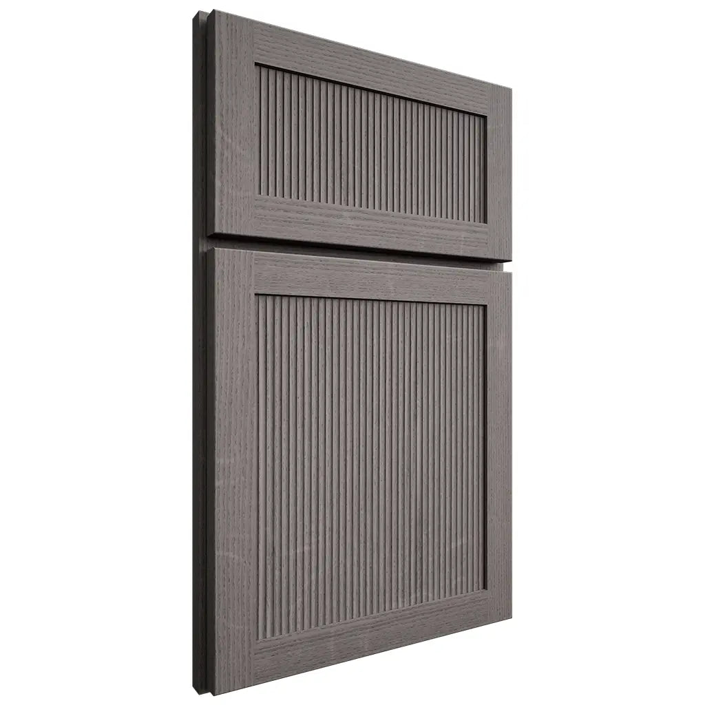Shiloh Cabinetry Full Overlay Reeded Malibu White Oak Quarter Sawn Flagstone Door