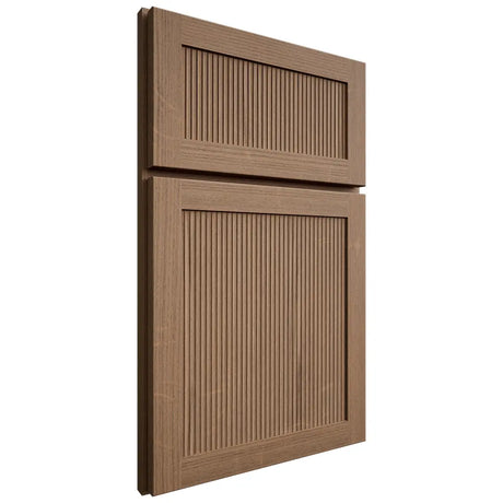 Shiloh Cabinetry Full Overlay Reeded Malibu White Oak Quarter Sawn Medium Door