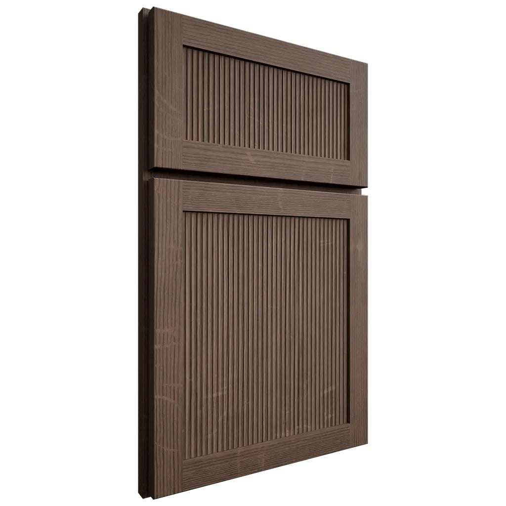 Shiloh Cabinetry Full Overlay Reeded Malibu White Oak Quarter Sawn Mineral Door