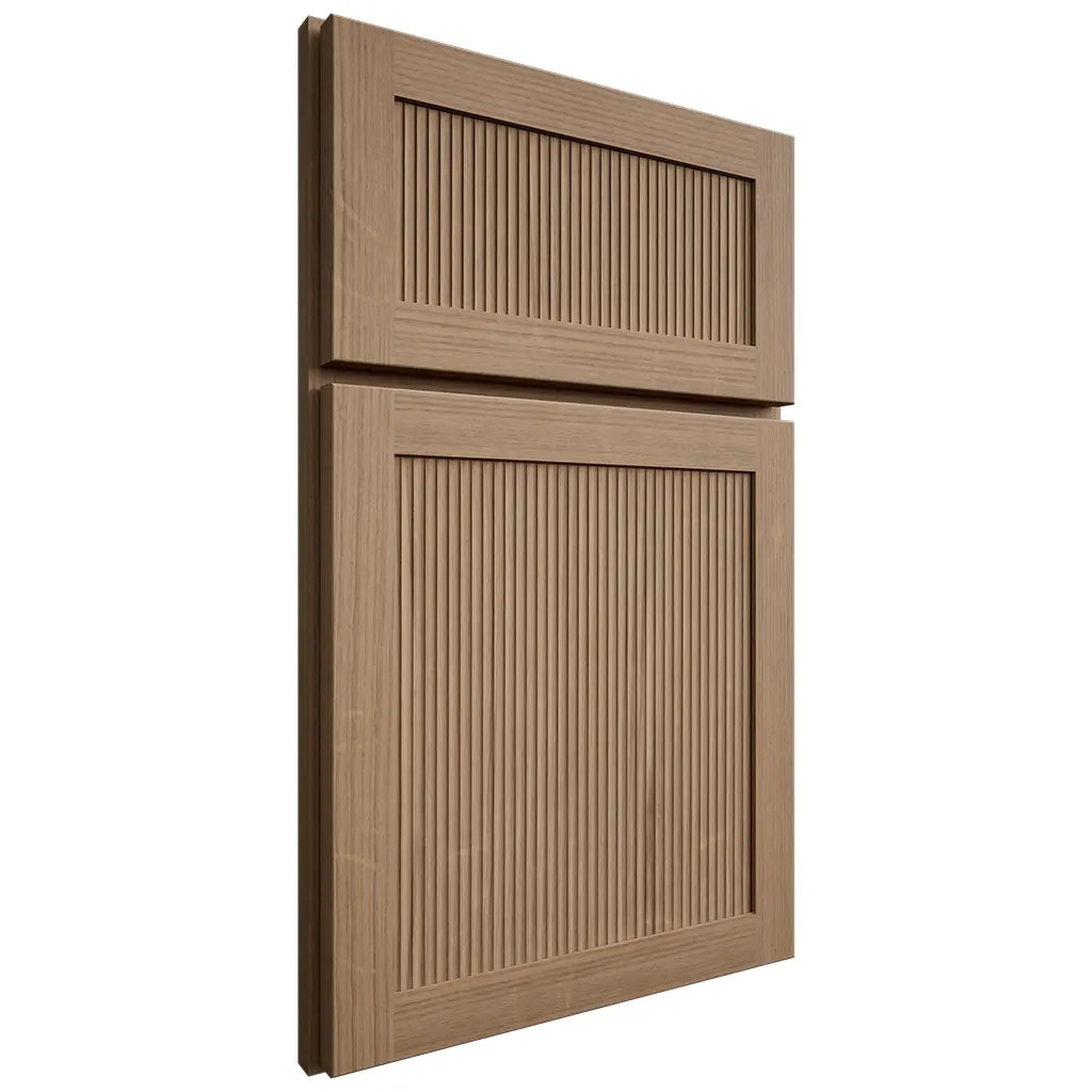 Shiloh Cabinetry Full Overlay Reeded Malibu White Oak Quarter Sawn Natural Door