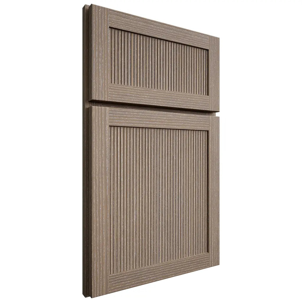 Shiloh Cabinetry Full Overlay Reeded Malibu White Oak Rift Cut Almond Door