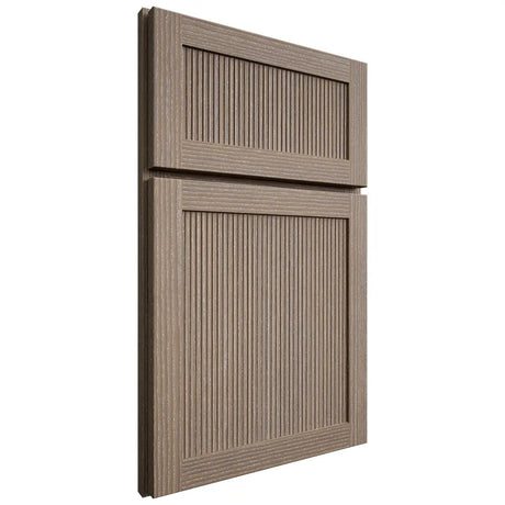 Shiloh Cabinetry Full Overlay Reeded Malibu White Oak Rift Cut Almond Door