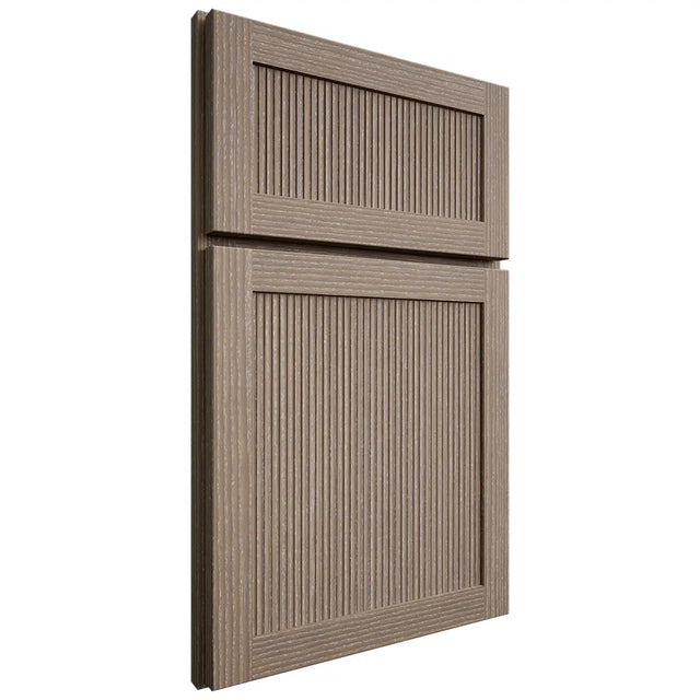 Shiloh Cabinetry Full Overlay Reeded Malibu White Oak Rift Cut Almond Door