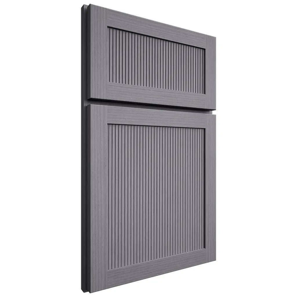 Shiloh Cabinetry Full Overlay Reeded Malibu White Oak Rift Cut Cadet Door