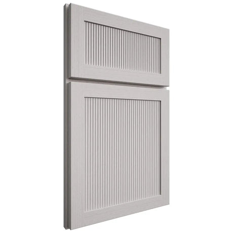 Shiloh Cabinetry Full Overlay Reeded Malibu White Oak Rift Cut Cotton Door