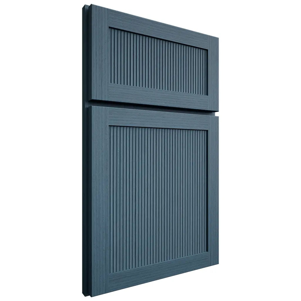 Shiloh Cabinetry Full Overlay Reeded Malibu White Oak Rift Cut Hudson Door