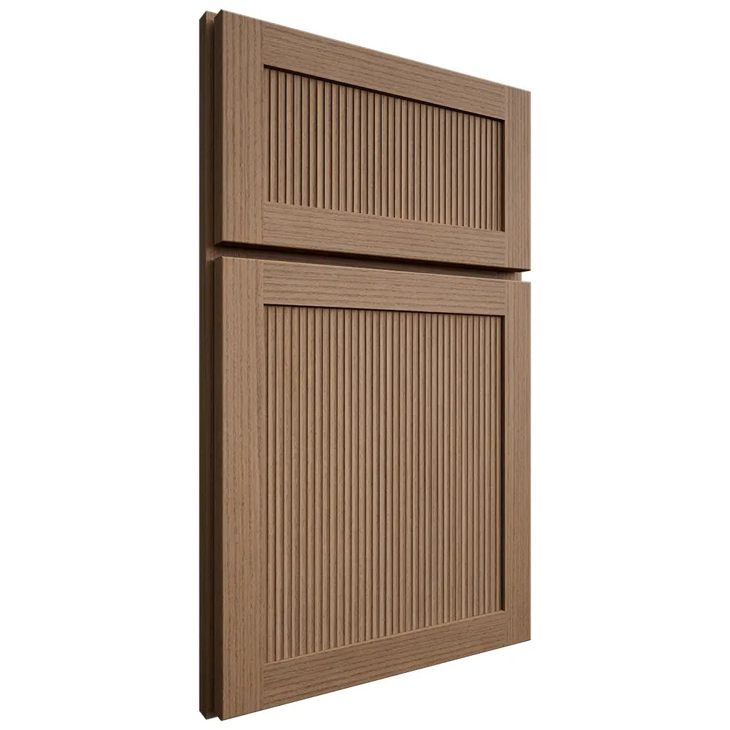 Shiloh Cabinetry Full Overlay Reeded Malibu White Oak Rift Cut Medium Door