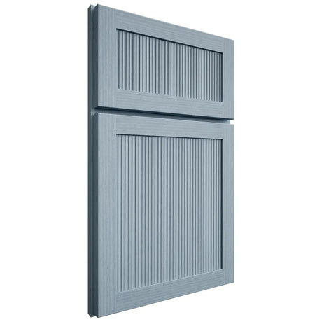 Shiloh Cabinetry Full Overlay Reeded Malibu White Oak Rift Cut Sky Door