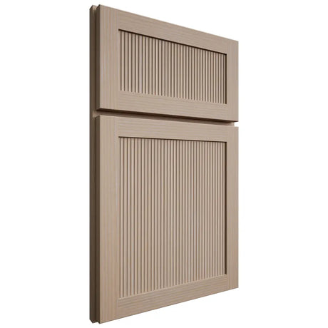 Shiloh Cabinetry Full Overlay Reeded Malibu White Oak Rift Cut Straw Door