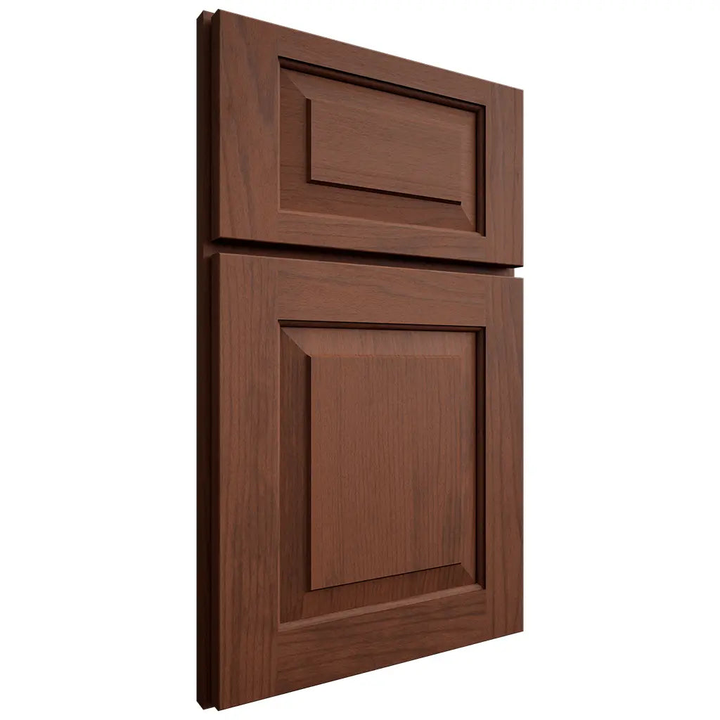 Shiloh Cabinetry Full Overlay Richmond Walnut Plain Cut Rye Door