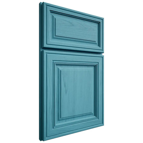Shiloh Cabinetry Full Overlay Savannah Alder Plain Cut Aqua Door